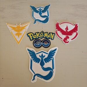 5 Pokemon Go iron on patches Mystic‎ Blue Valor Red Yellow Instinct 3-4" ZA2